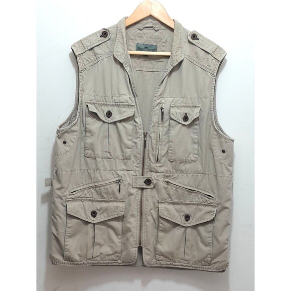 Travel Smith Sz Large Utility Gorpcore Outdoor Hunting Hiking Safari Vest Khaki - Picture 1 of 12